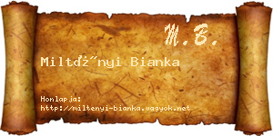 Miltényi Bianka névjegykártya
